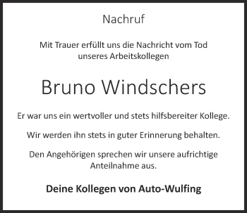 Anzeige von Bruno Windschers von OM-Medien