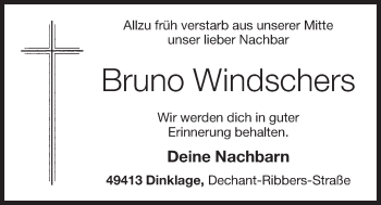 Anzeige von Bruno Windschers von OM-Medien