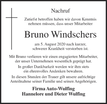 Anzeige von Bruno Windschers von OM-Medien