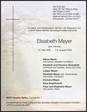 Anzeige von Elisabeth Meyer von OM-Medien