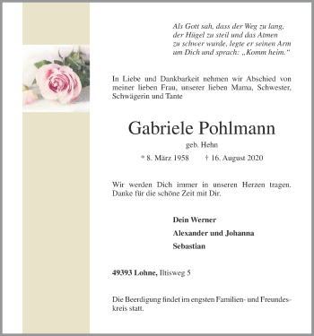 Anzeige von Gabriele Pohlmann von OM-Medien