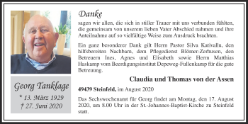 Anzeige von Georg Tanklage von OM-Medien
