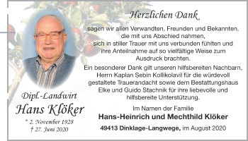 Anzeige von Hans Klöker von OM-Medien