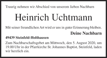 Anzeige von Heinrich Uchtmann von OM-Medien