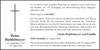 Anzeige von Heinz Buddelmeyer von OM-Medien