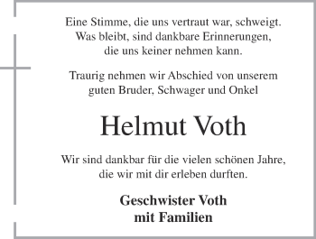 Anzeige von Helmut Voth von OM-Medien
