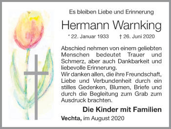 Anzeige von Hermann Warnking von OM-Medien