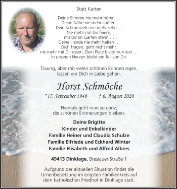 Anzeige von Horst Schmöche von OM-Medien