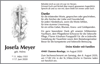 Anzeige von Josefa Meyer von OM-Medien