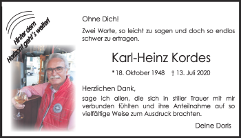 Anzeige von Karl-Heinz Kordes von OM-Medien