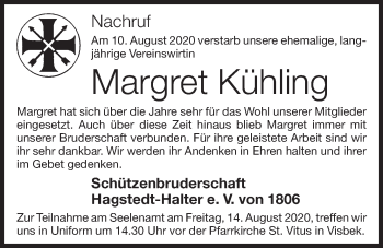 Anzeige von Margret Kühling von OM-Medien