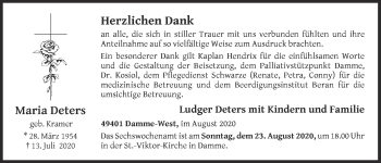 Anzeige von Maria Deters von OM-Medien