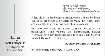 Anzeige von Maria Dwerlkotte von OM-Medien