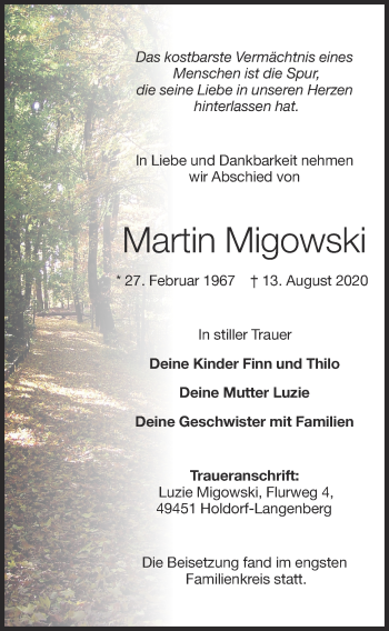 Anzeige von Martin Migowski von OM-Medien