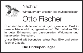 Anzeige von Otto Fischer von OM-Medien