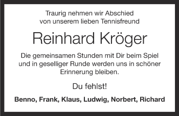 Anzeige von Reinhard Kröger von OM-Medien