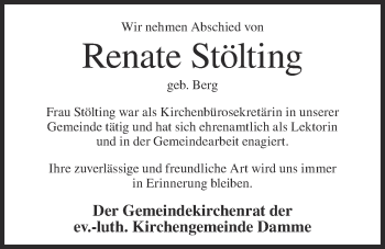 Anzeige von Renate Stölting von OM-Medien