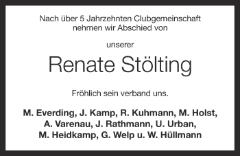 Anzeige von Renate Stölting von OM-Medien