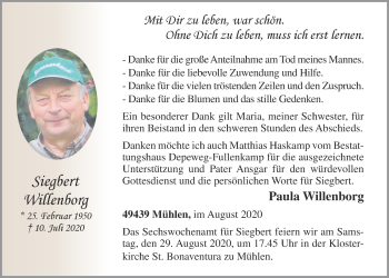 Anzeige von Siegbert Willenborg von OM-Medien