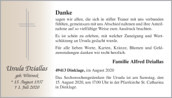 Anzeige von Ursula Dziallas von OM-Medien
