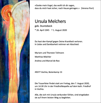 Anzeige von Ursula Melchers von OM-Medien