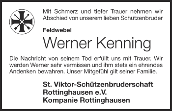 Anzeige von Werner Kenning von OM-Medien