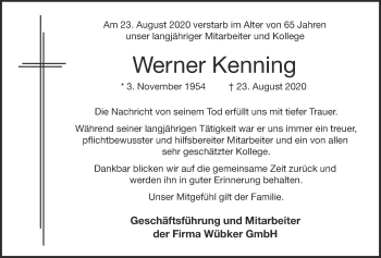 Anzeige von Werner Kenning von OM-Medien