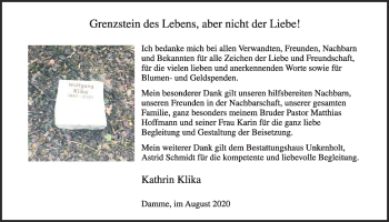 Anzeige von Wolfgang Klika von OM-Medien