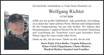 Anzeige von Wolfgang Richter von OM-Medien