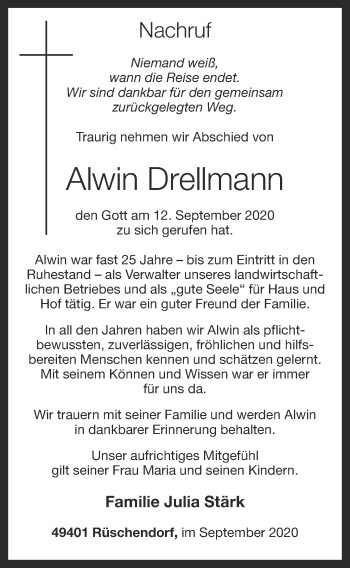 Anzeige von Alwin Drellmann von OM-Medien