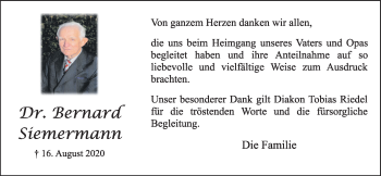 Anzeige von Bernard Siemermann von OM-Medien