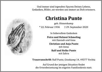 Anzeige von Christina Punte von OM-Medien
