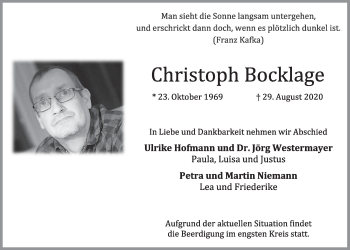 Anzeige von Christoph Bocklage von OM-Medien