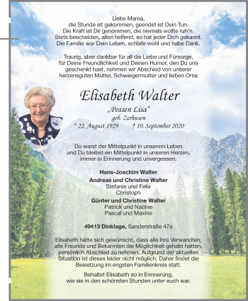 Anzeige von Elisabeth Walter von OM-Medien