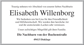 Anzeige von Elisabeth Willenborg von OM-Medien