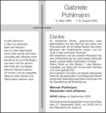 Anzeige von Gabriele Pohlmann von OM-Medien