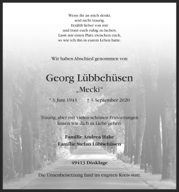 Anzeige von Georg Lübbehüsen von OM-Medien