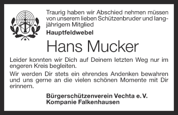 Anzeige von Hans Mucker von OM-Medien