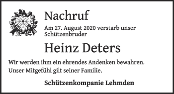 Anzeige von Heinz Deters von OM-Medien