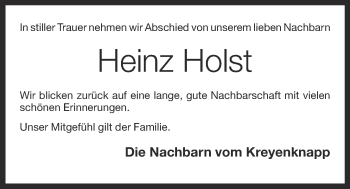 Anzeige von Heinz Holst von OM-Medien
