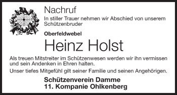 Anzeige von Heinz Holst von OM-Medien
