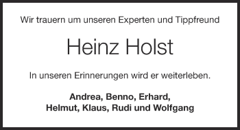 Anzeige von Heinz Holst von OM-Medien