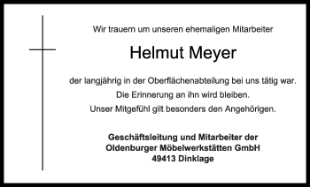 Anzeige von Helmut Meyer von OM-Medien