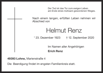 Anzeige von Helmut Renz von OM-Medien