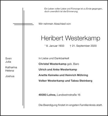 Anzeige von Heribert Westerkamp von OM-Medien
