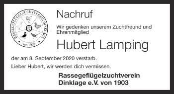 Anzeige von Hubert Lamping von OM-Medien