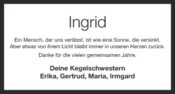 Anzeige von Ingrid Gieske von OM-Medien