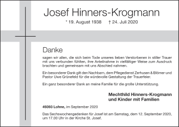 Anzeige von Josef Hinners-Krogmann von OM-Medien