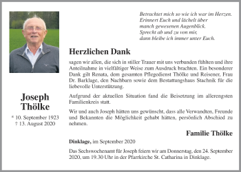 Anzeige von Joseph Thölke von OM-Medien