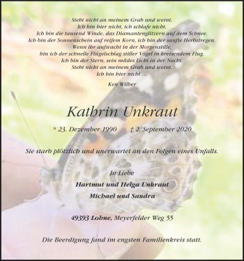 Anzeige von Kathrin Unkraut von OM-Medien